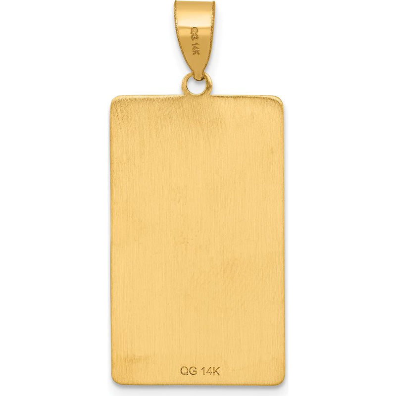 14K Yellow Gold Hierophant Tarot Card Pendant with Textured Design by Oro Pregiato