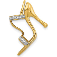 14K Yellow Gold High Heel Shoe Charm with 2 Round Diamonds - 0.01 Carat Total Diamond Weight by Monteluci Fine Jewelry