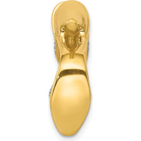 14K Yellow Gold High Heel Shoe Charm with 2 Round Diamonds - 0.01 Carat Total Diamond Weight by Monteluci Fine Jewelry