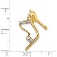 14K Yellow Gold High Heel Shoe Charm with 2 Round Diamonds - 0.01 Carat Total Diamond Weight by Monteluci Fine Jewelry