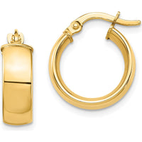 14K Yellow Gold High Polish 5mm Medium Hoop Earrings by 0
