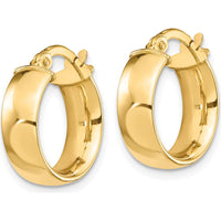 14K Yellow Gold High Polish 5mm Medium Hoop Earrings by 0