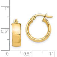 14K Yellow Gold High Polish 5mm Medium Hoop Earrings by 0