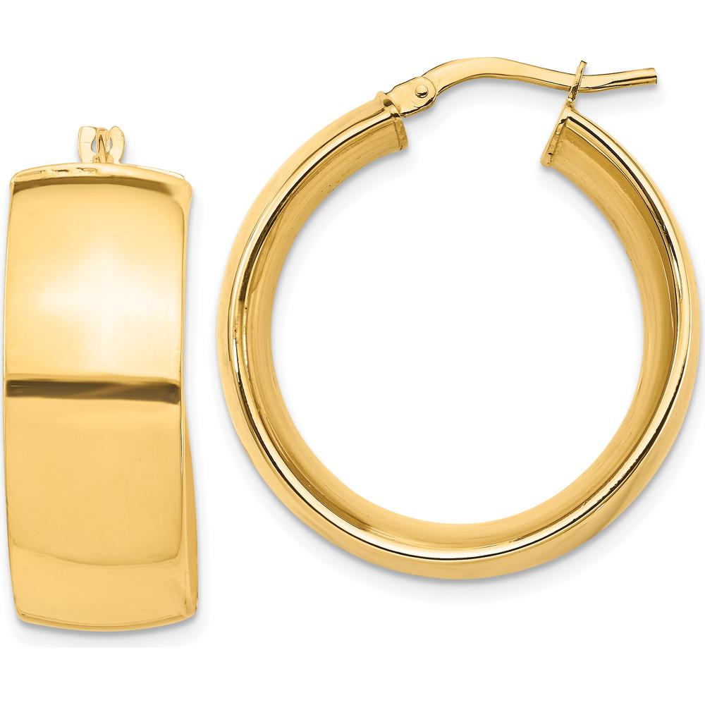 14K Yellow Gold High Polished 10mm Small Hoop Earrings by 0