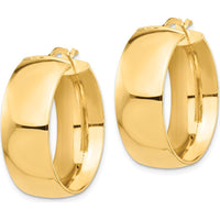 14K Yellow Gold High Polished 10mm Small Hoop Earrings by 0