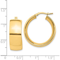 14K Yellow Gold High Polished 10mm Small Hoop Earrings by 0