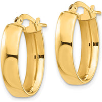 14K Yellow Gold High Polished 5mm Oval Hoop Earrings by 0