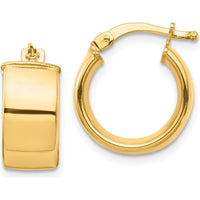 14K Yellow Gold High Polished 7mm Hoop Earrings - Classic Elegance by 0