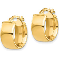14K Yellow Gold High Polished 7mm Hoop Earrings - Classic Elegance by 0