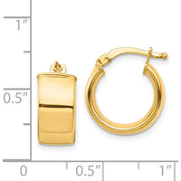 14K Yellow Gold High Polished 7mm Hoop Earrings - Classic Elegance by 0