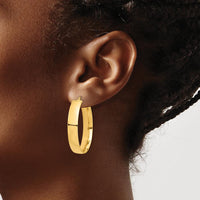 14K Yellow Gold High Polished 7mm Hoop Earrings - Classic Luxury Design by 0