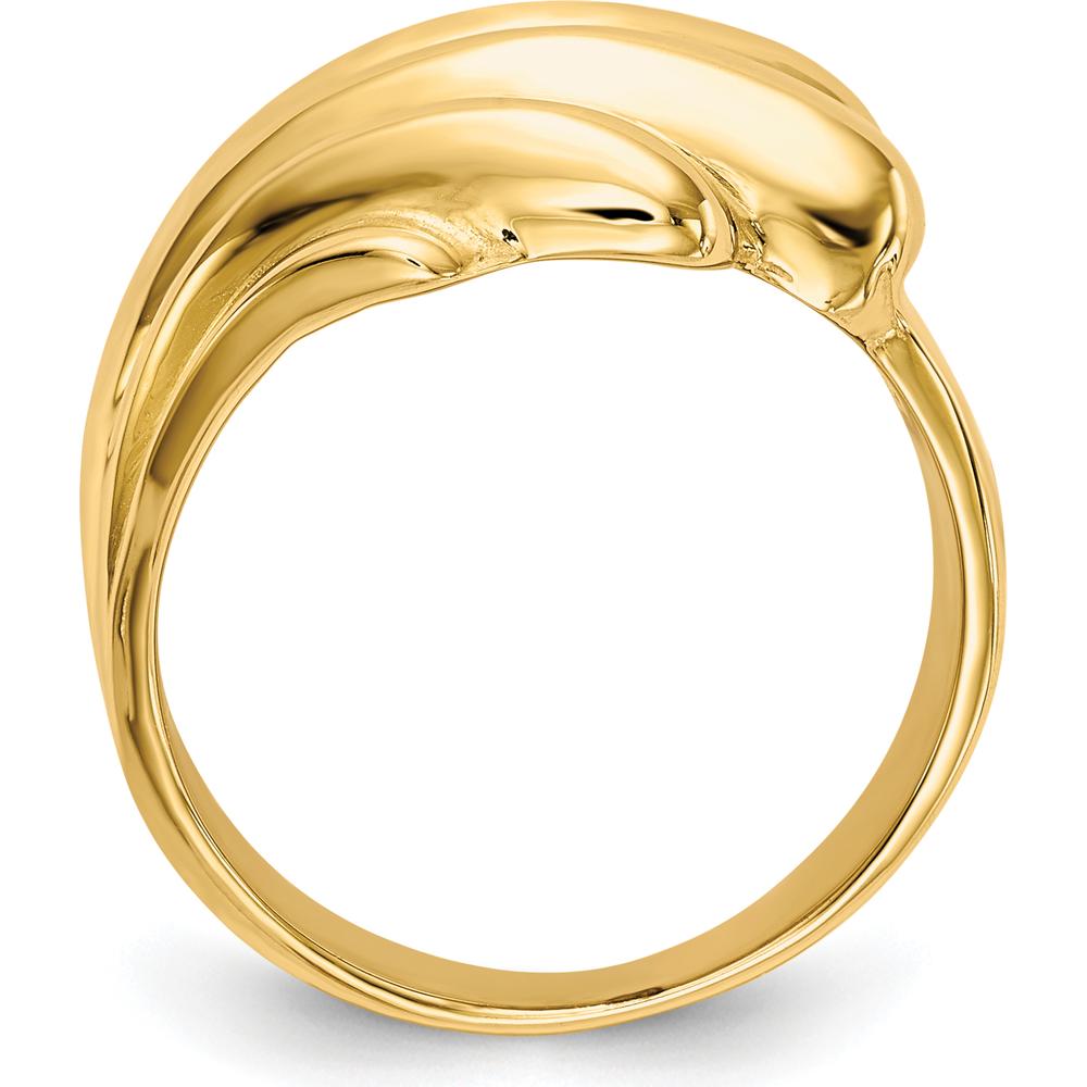 14K Yellow Gold High Polished Domed Fashion Ring - Tapered Band by Oro Pregiato