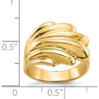 14K Yellow Gold High Polished Domed Fashion Ring - Tapered Band by Oro Pregiato