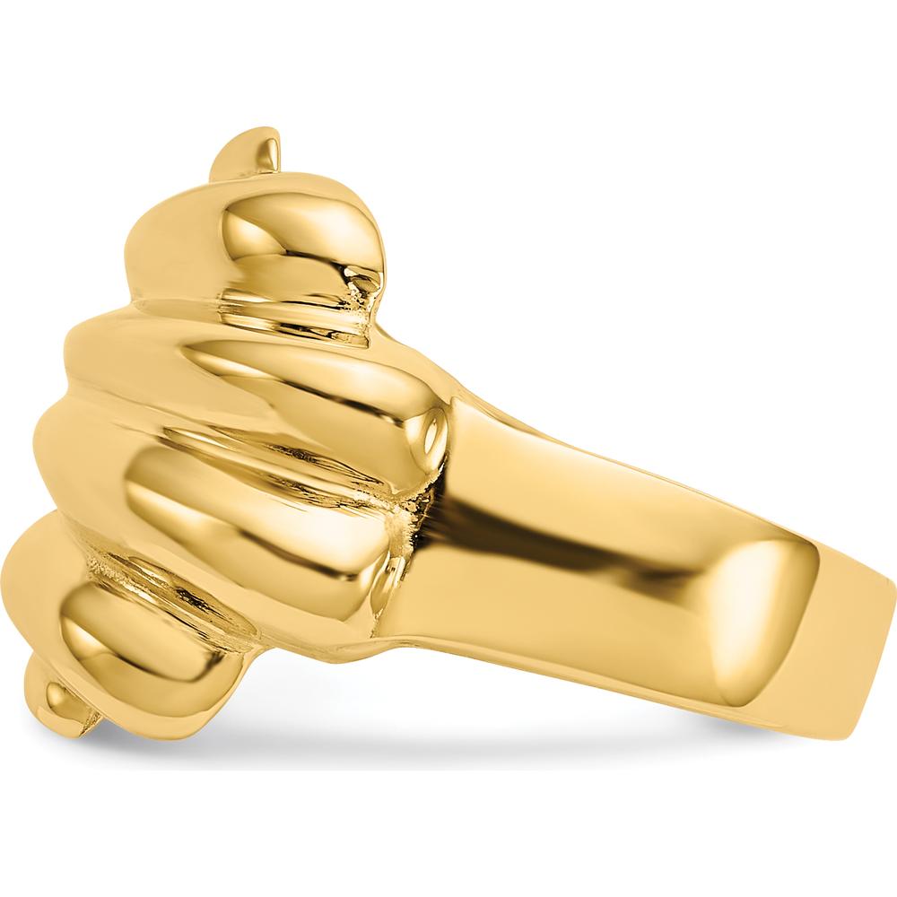 14K Yellow Gold High Polished Domed Fashion Ring - Tapered Band by Oro Pregiato