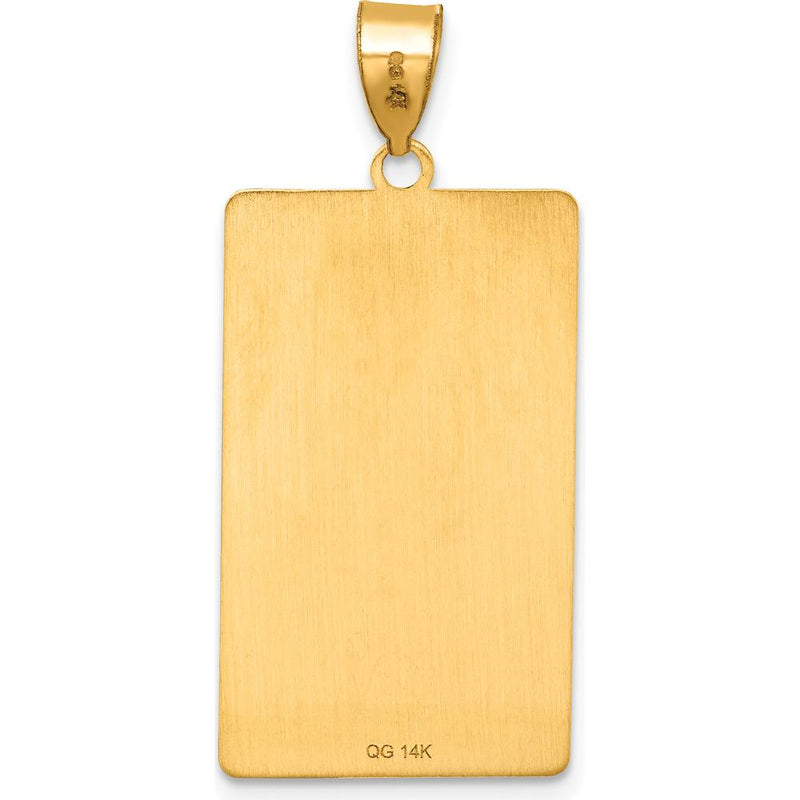 14K Yellow Gold High Priestess Tarot Card Pendant - Spiritual Symbol Charm by Oro Pregiato