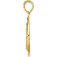 14K Yellow Gold Hilton Head Lighthouse Round Charm Pendant by Oro Pregiato