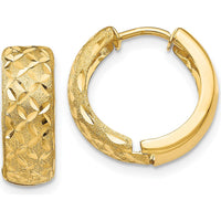 14K Yellow Gold Hinged Hoop Earrings - 11mm Length, Polished Finish by 0
