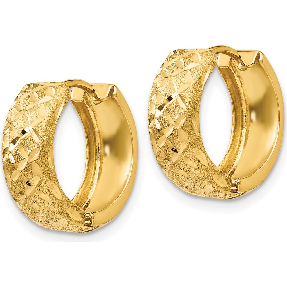 14K Yellow Gold Hinged Hoop Earrings - 11mm Length, Polished Finish by 0