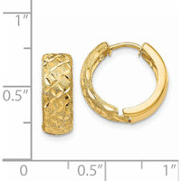 14K Yellow Gold Hinged Hoop Earrings - 11mm Length, Polished Finish by 0