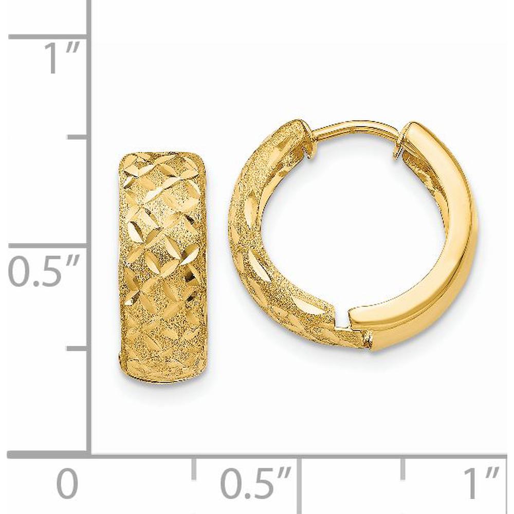 14K Yellow Gold Hinged Hoop Earrings - 11mm Length, Polished Finish by 0