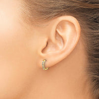 14K Yellow Gold Hinged Hoop Earrings with 12 Round Diamonds - 0.12 Carat Total Diamond Weight by Monteluci Fine Jewelry
