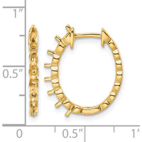 14K Yellow Gold Hinged Hoop Earrings with 14 Round Stone Settings - Customizable for Diamonds by Monteluci Fine Jewelry