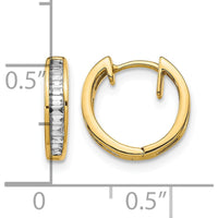 14K Yellow Gold Hinged Hoop Earrings with Baguette Diamonds - 0.18 Carat Total Diamond Weight by Monteluci Fine Jewelry
