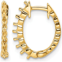 14K Yellow Gold Hinged Hoop Earrings with Round Diamond Settings - Mounting Only by Monteluci Fine Jewelry