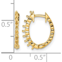 14K Yellow Gold Hinged Hoop Earrings with Round Diamond Settings - Mounting Only by Monteluci Fine Jewelry