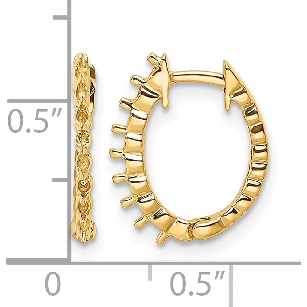 14K Yellow Gold Hinged Hoop Earrings with Round Diamond Settings - Mounting Only by Monteluci Fine Jewelry