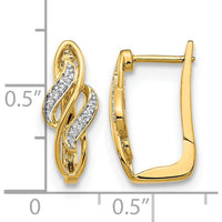 14K Yellow Gold Hinged Hoop Earrings with Round Diamonds - 0.007 Carat Total Diamond Weight by Monteluci Fine Jewelry