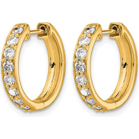 14K Yellow Gold Hinged Hoop Earrings with Round Diamonds - 0.05 Carat Total Diamond Weight by Monteluci Fine Jewelry