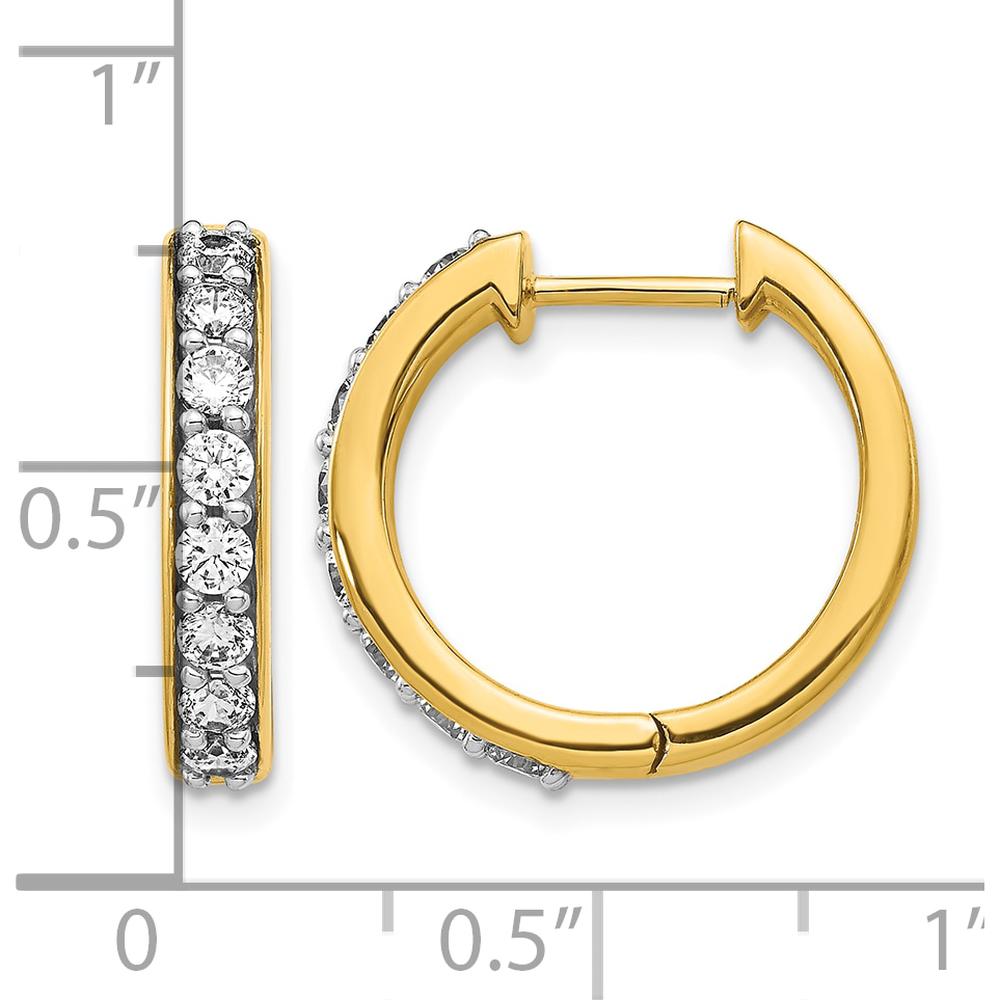 14K Yellow Gold Hinged Hoop Earrings with Round Diamonds - 0.05 Carat Total Diamond Weight by Monteluci Fine Jewelry
