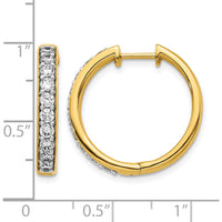 14K Yellow Gold Hinged Hoop Earrings with Round Diamonds - 0.05 Carat Total Diamond Weight by Monteluci Fine Jewelry