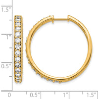 14K Yellow Gold Hinged Hoop Earrings with Round Diamonds - 0.065 Carat Total Diamond Weight by Monteluci Fine Jewelry