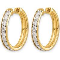 14K Yellow Gold Hinged Hoop Earrings with Round Diamonds - 0.07 Carat Total Diamond Weight by Monteluci Fine Jewelry