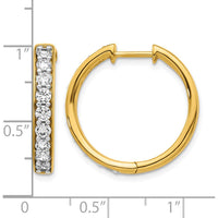 14K Yellow Gold Hinged Hoop Earrings with Round Diamonds - 0.07 Carat Total Diamond Weight by Monteluci Fine Jewelry