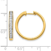 14K Yellow Gold Hinged Hoop Earrings with Round Diamonds - 0.07 Carat Total Diamond Weight by Monteluci Fine Jewelry
