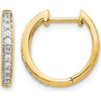 14K Yellow Gold Hinged Hoop Earrings with Round Diamonds - 0.168 Carat Total Diamond Weight by Monteluci Fine Jewelry