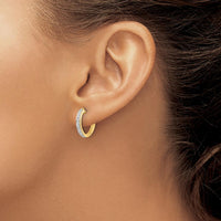 14K Yellow Gold Hinged Hoop Earrings with Round Diamonds - 0.168 Carat Total Diamond Weight by Monteluci Fine Jewelry