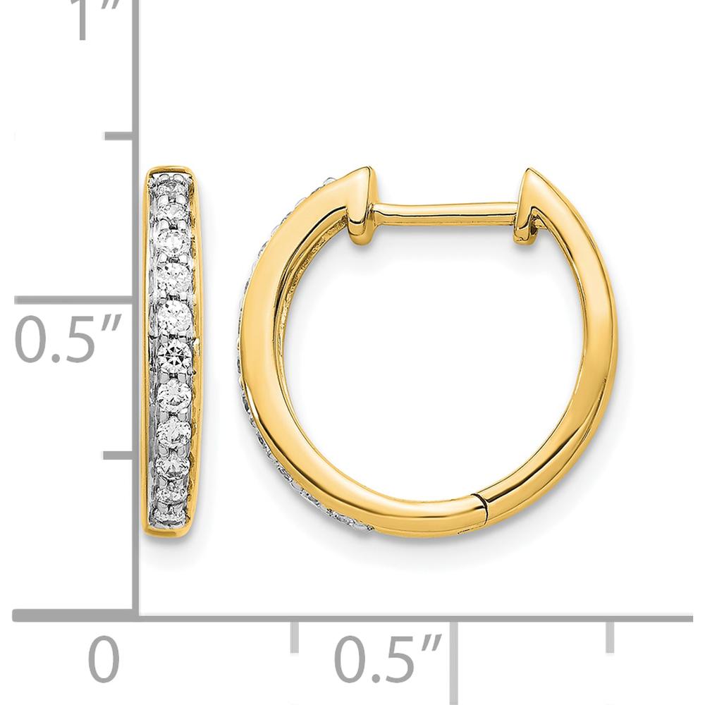 14K Yellow Gold Hinged Hoop Earrings with Round Diamonds - 0.168 Carat Total Diamond Weight by Monteluci Fine Jewelry