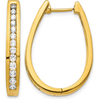 14K Yellow Gold Hinged Hoop Earrings with Round Diamonds - 0.23 Carat Total Diamond Weight by Monteluci Fine Jewelry