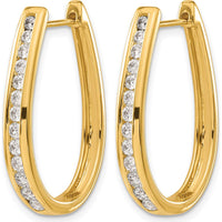 14K Yellow Gold Hinged Hoop Earrings with Round Diamonds - 0.23 Carat Total Diamond Weight by Monteluci Fine Jewelry