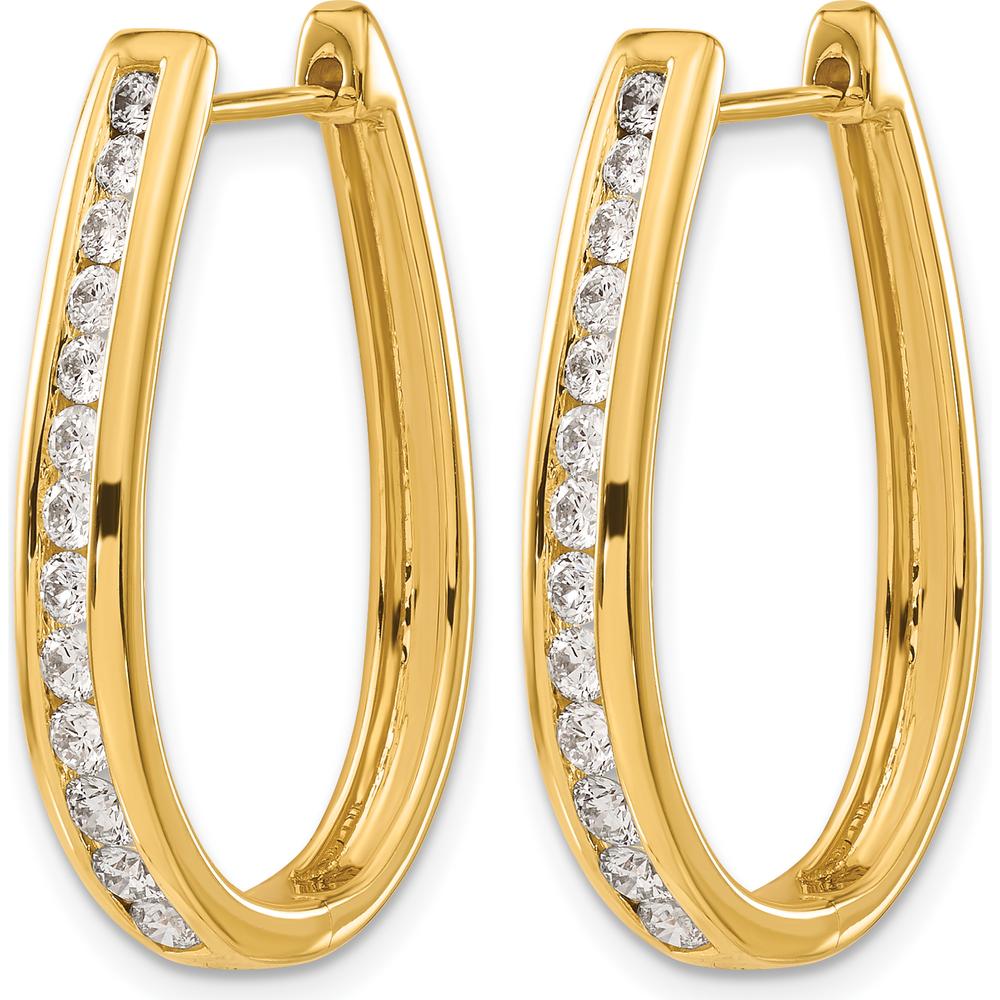 14K Yellow Gold Hinged Hoop Earrings with Round Diamonds - 0.23 Carat Total Diamond Weight by Monteluci Fine Jewelry