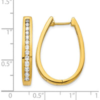 14K Yellow Gold Hinged Hoop Earrings with Round Diamonds - 0.23 Carat Total Diamond Weight by Monteluci Fine Jewelry