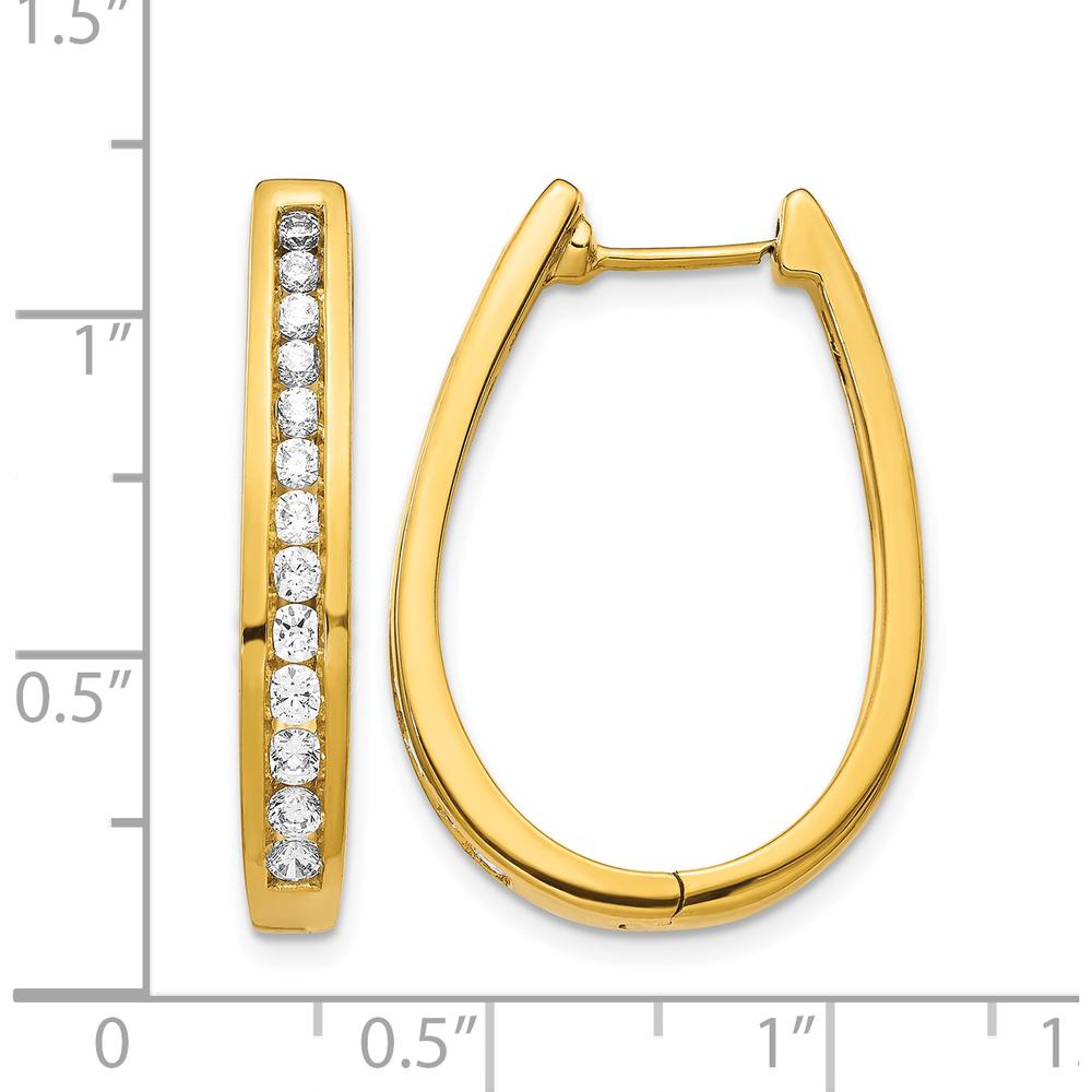 14K Yellow Gold Hinged Hoop Earrings with Round Diamonds - 0.23 Carat Total Diamond Weight by Monteluci Fine Jewelry