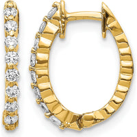 14K Yellow Gold Hinged Hoop Earrings with Round Diamonds - 0.24 Carat Total Diamond Weight by Monteluci Fine Jewelry