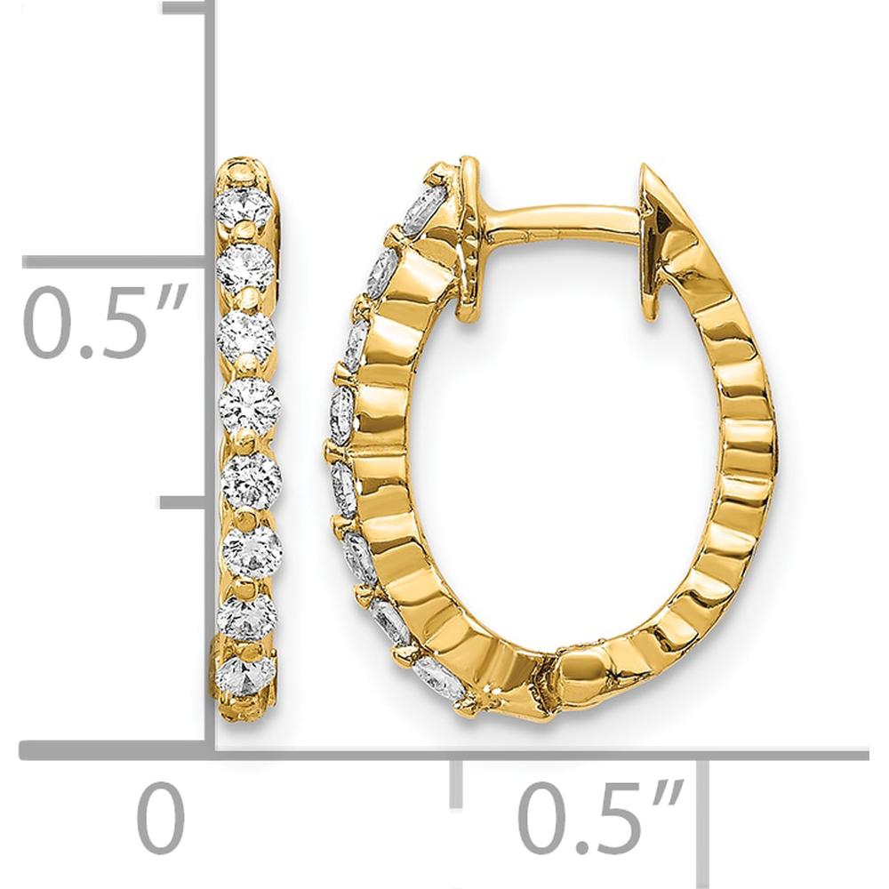 14K Yellow Gold Hinged Hoop Earrings with Round Diamonds - 0.24 Carat Total Diamond Weight by Monteluci Fine Jewelry