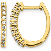 14K Yellow Gold Hinged Hoop Earrings with Round Diamonds - 0.30 Carat Total Diamond Weight by Monteluci Fine Jewelry