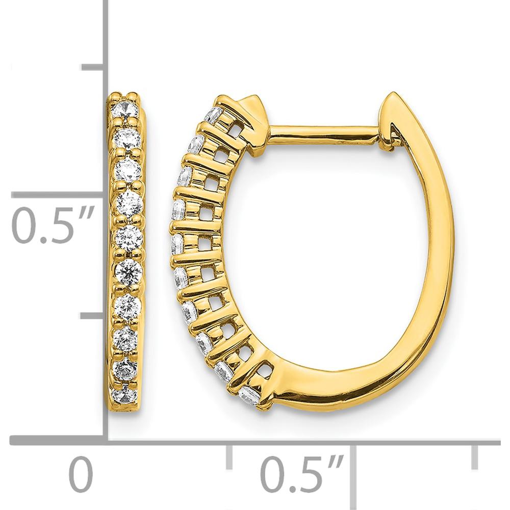 14K Yellow Gold Hinged Hoop Earrings with Round Diamonds - 0.30 Carat Total Diamond Weight by Monteluci Fine Jewelry